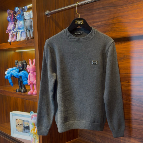 Dolce Gabbana Long Sleeve Gray Sweater