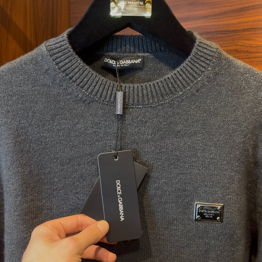 Dolce Gabbana Long Sleeve Gray Sweater