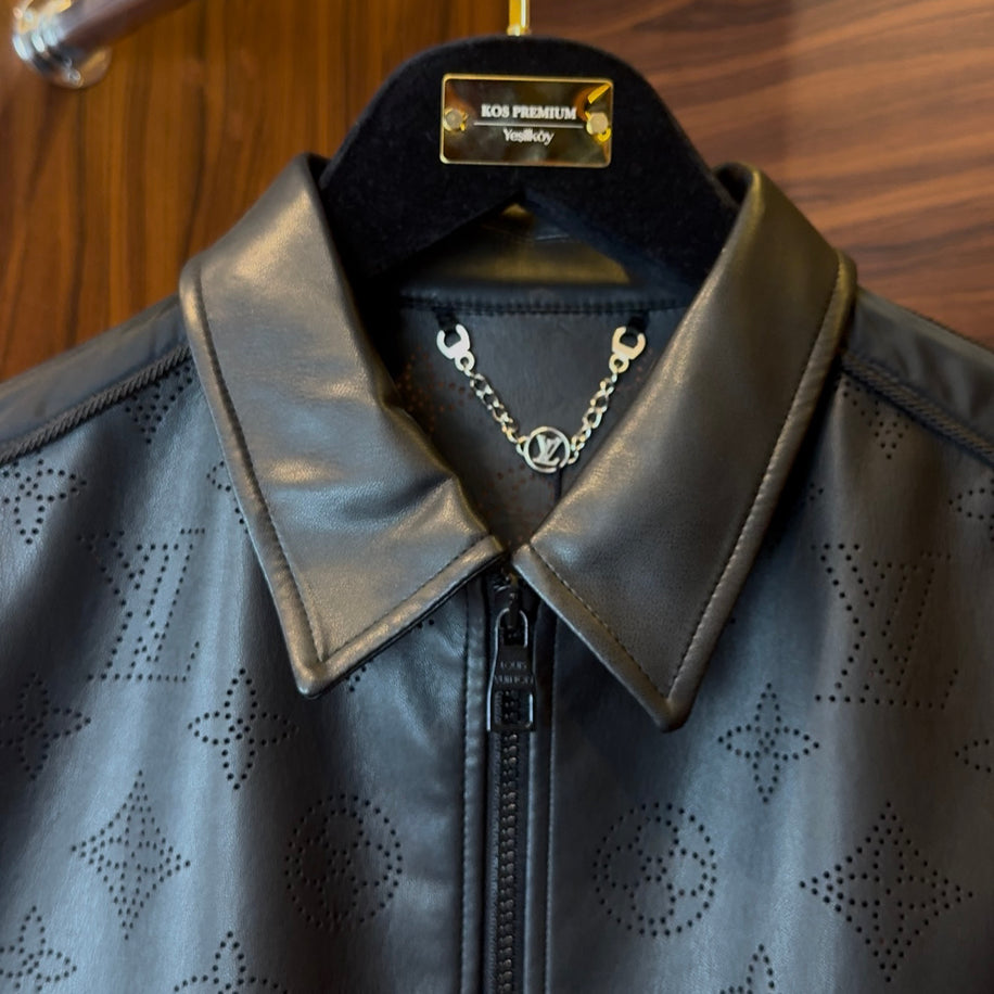 Louis Vuitton Perforated Noir Leather Jacket