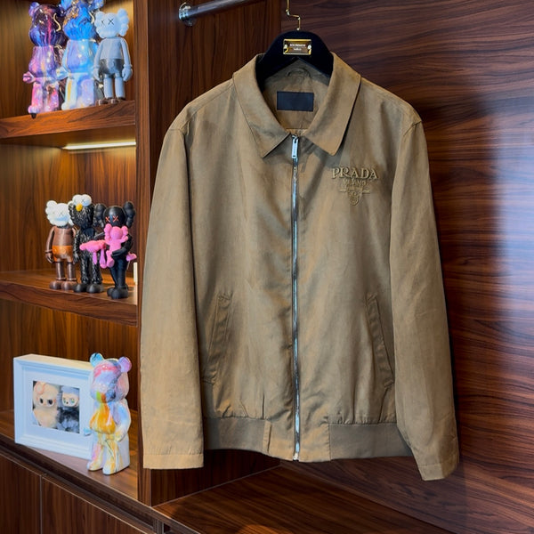 Prada Suede Jacket Tan