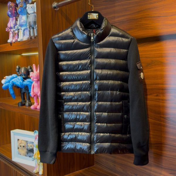 Moncler Goose Down Steel Knitted Jacket Black