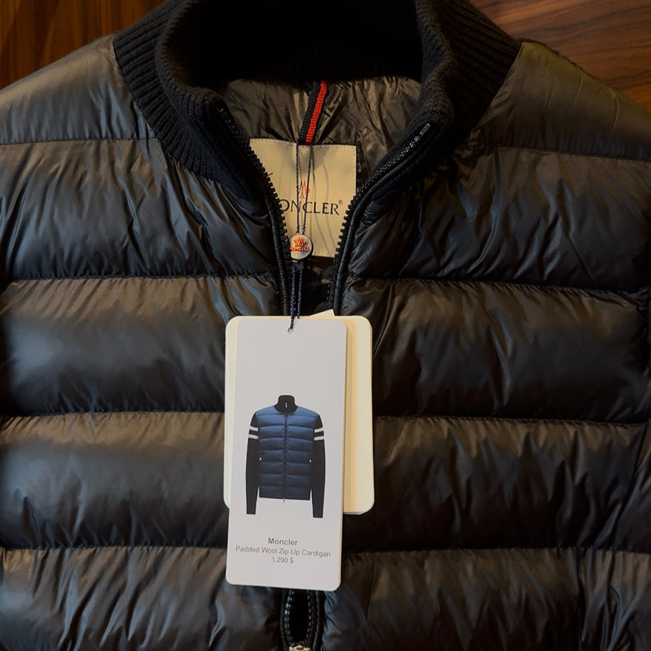 Moncler Goose Down Steel Knitted Jacket Black
