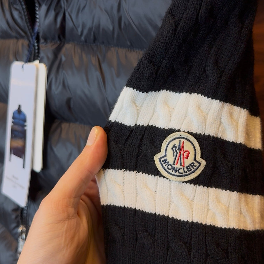 Moncler Goose Down Steel Knitted Jacket Black