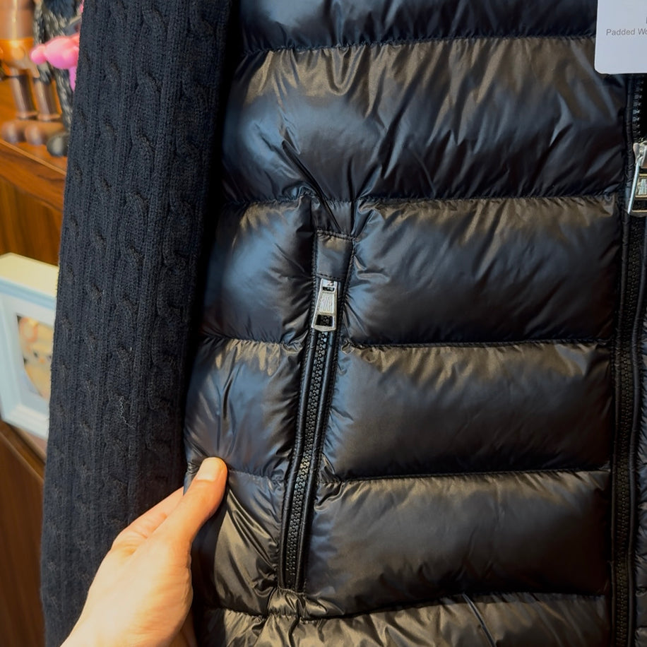 Moncler Goose Down Steel Knitted Jacket Black