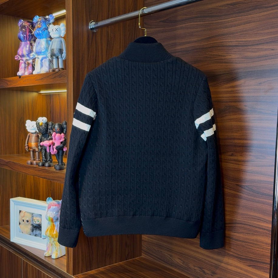 Moncler Goose Down Steel Knitted Jacket Black