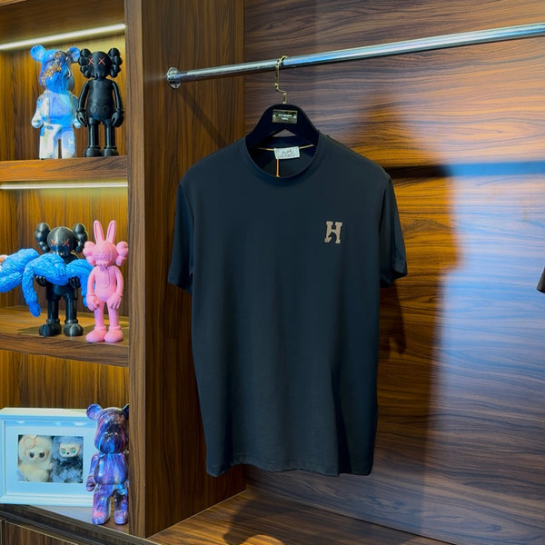 Hermes Special Fabric Black Tshirt