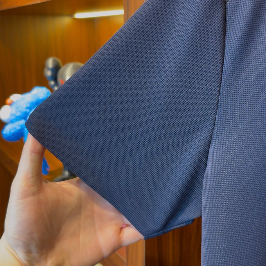 Loro Piana Special Fabric Polo Neck Navy Blue Tshirt