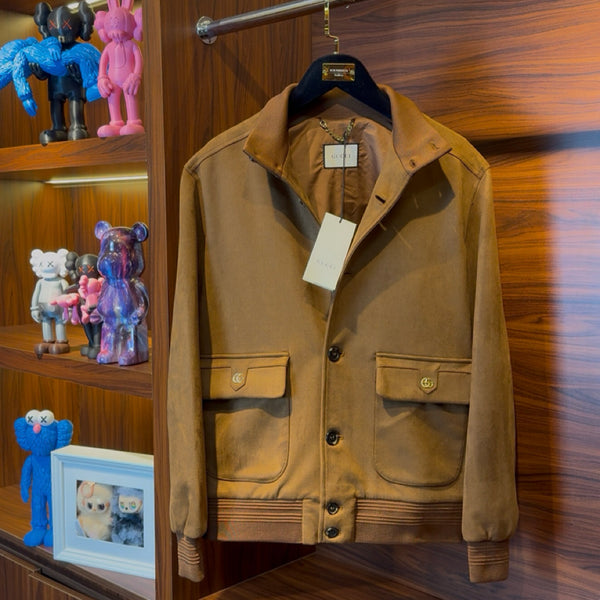 Gucci Suede Jacket Tan